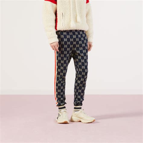 Blue / Ivory GG Jacquard Jogging Pant .